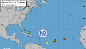 Meteorólogos EU vigilan 4 áreas de baja presión en el Atlántico