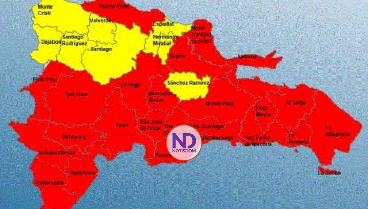 COE aumenta a 24 las provincias en alerta roja ante paso Franklin 2 COE aumenta a 24 las provincias en alerta roja ante paso Franklin