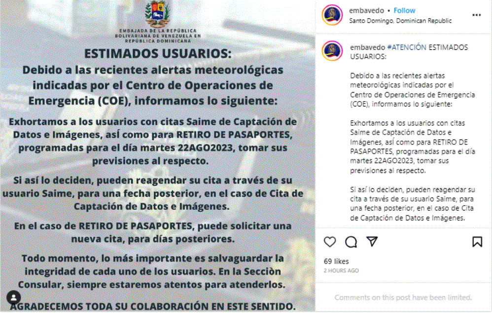 Embajada de Venezuela exhorta reprogramar citas por Franklin 3 PASAPORTE VENEZUELA Embajada de Venezuela exhorta reprogramar citas por Franklin