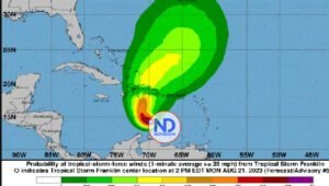 Franklin se fortalece; impactaría zonas R. Dominicana este martes