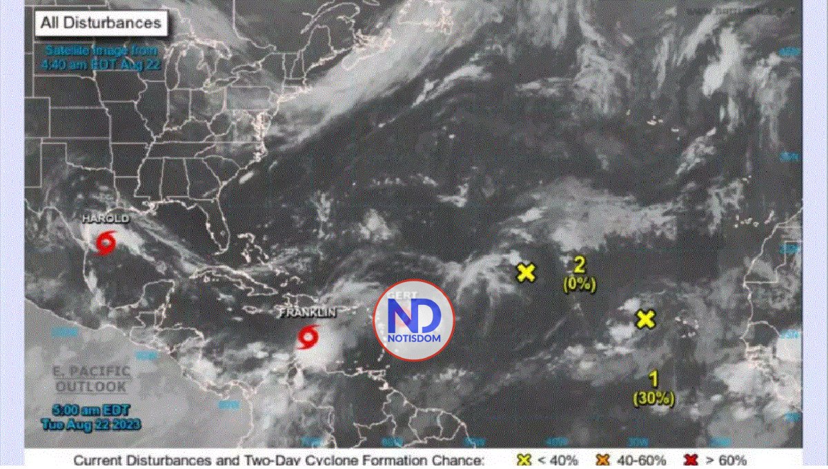 Franklin continúa sin cambio de intensidad al Sur de Santo Domingo 2 Franklin continúa sin cambio de intensidad al Sur de Santo Domingo