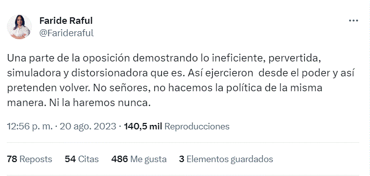 TWITTER FARIDE RAFUL Faride Raful responde críticas por supuesto uso fraudulento recursos estatales