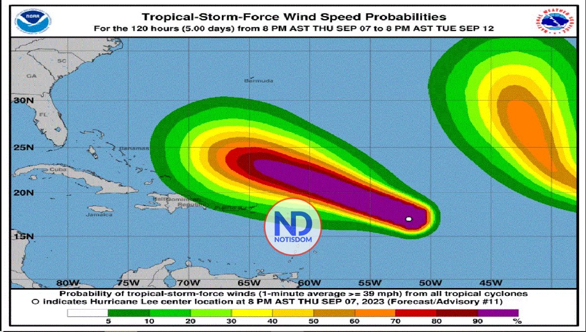 Lee se convierte en huracán categoría 5