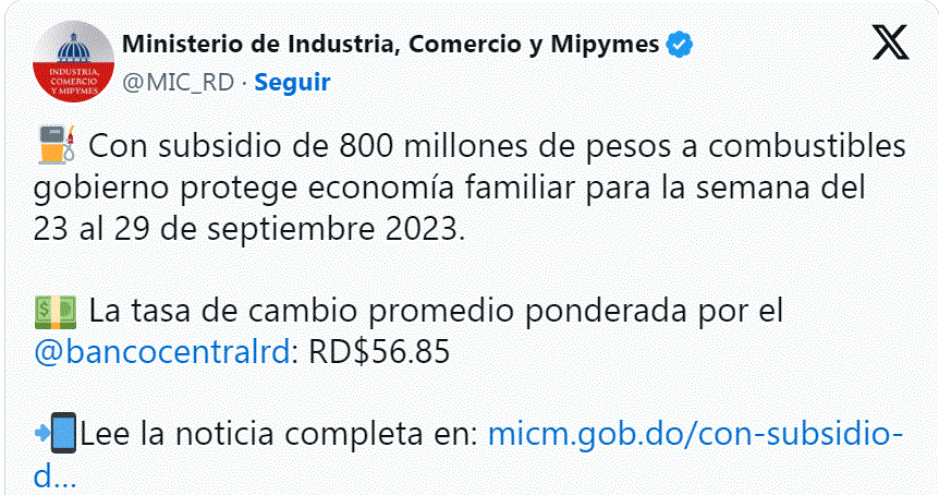 MINISTERIO DE INDUSTRIA Y COMERCIO Gobierno aumenta precio de cuatro combustibles