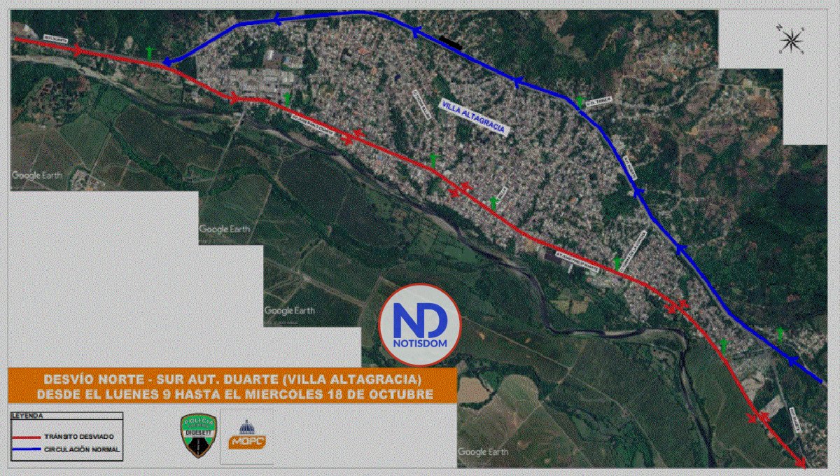 Abrirán tránsito el domingo en autopista Duarte en tramo Villa Altagracia