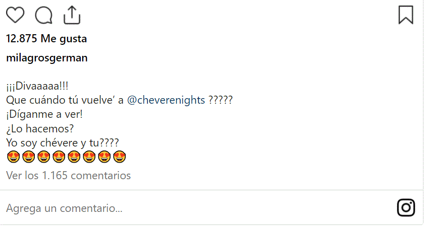 TWITTER MILAGROS GERMAN 2 ¿Regresará Milagros Germán “La Diva” a Chévere Nights?