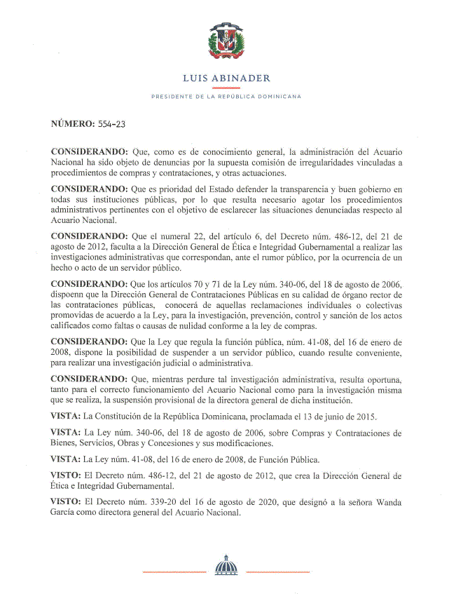 Suspenden directora general del Acuario Nacional, Wanda García 3 CARTA 41 Suspenden directora general del Acuario Nacional, Wanda García