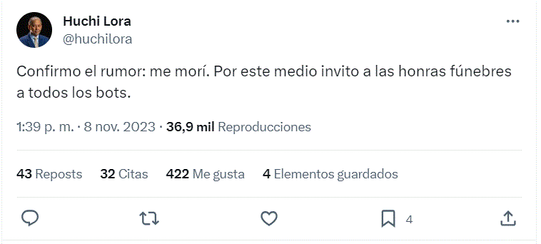 HUCHI LORA 1 Huchi Lora reacciona a rumores de su deceso: "me morí"