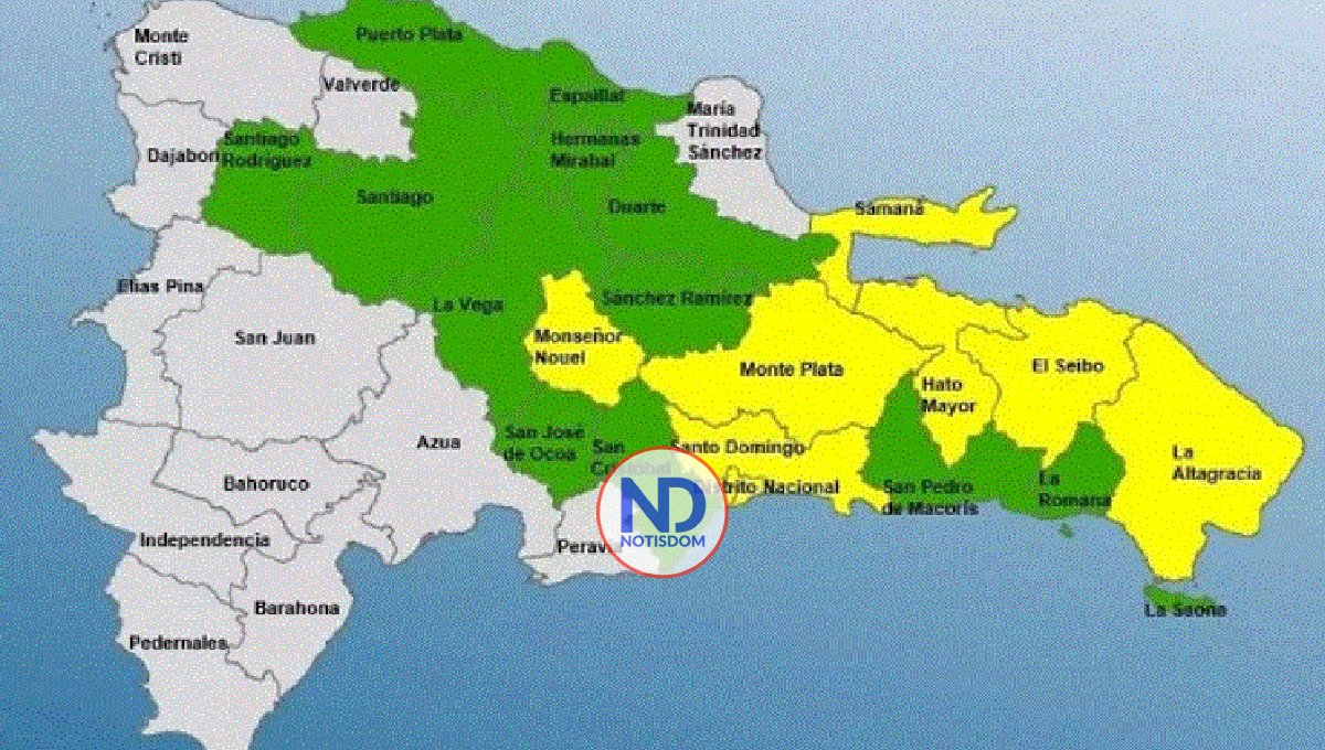 El COE coloca 20 provincias en alerta por efectos de una vaguada en RD 2 El COE coloca 20 provincias en alerta por efectos de una vaguada en RD