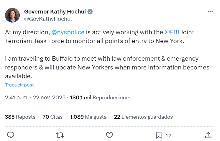 govenor kathy Dos muertos en "posible atentado terrorista" en cruce fronterizo entre EE.UU. y Canadá