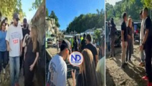 Romeo Santos recorre un sector de SD afectado por las lluvias