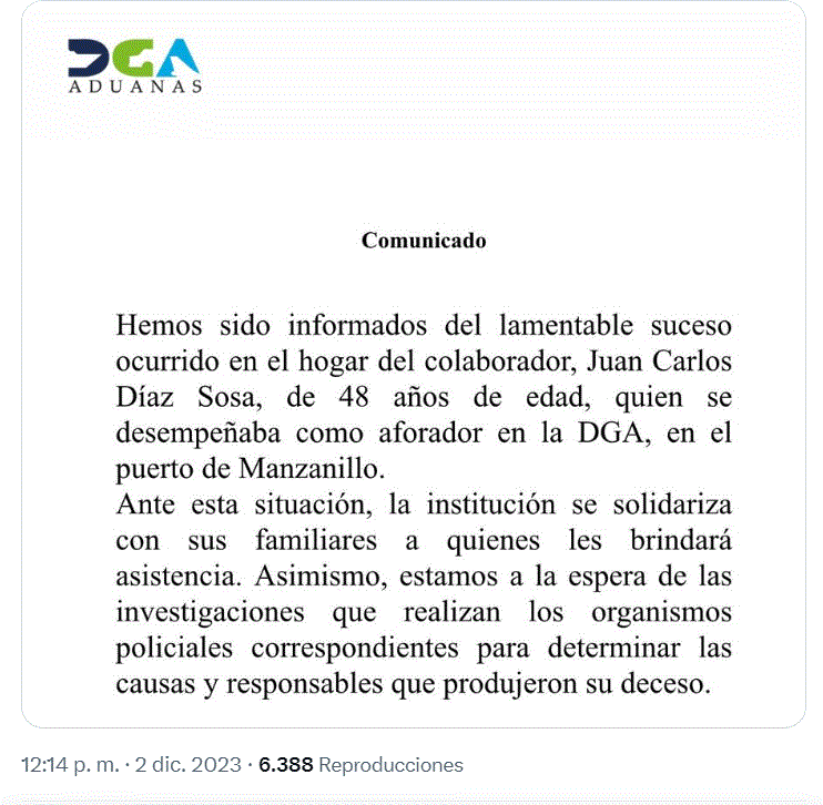 DGA 3 Ultiman de un disparo a inspector de Aduanas en Montecristi