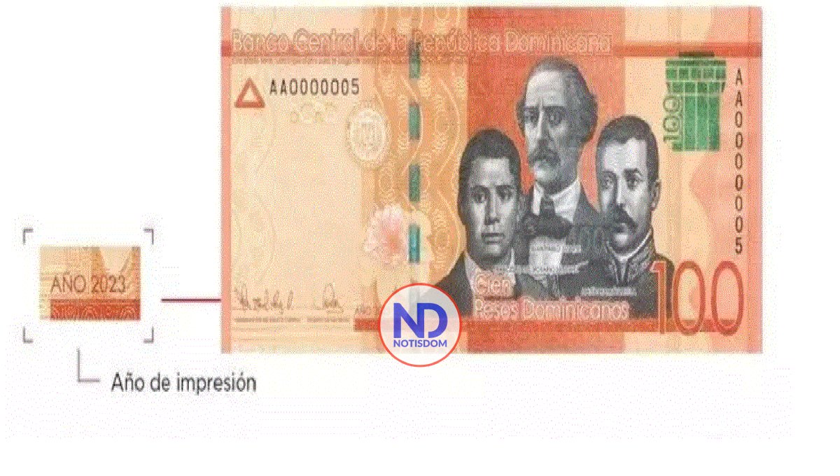 Este viernes circulará nuevo billete de RD$100