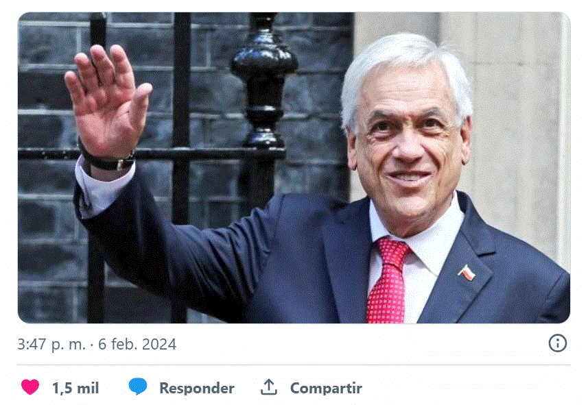 twitter SEBASTIAN PINEIRA 1 El mundo reacciona ante fallecimiento del ex presidente de Chile, Sebastián Piñera