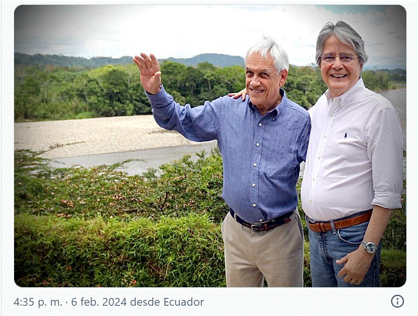 twitter guillermo lasso El mundo reacciona ante fallecimiento del ex presidente de Chile, Sebastián Piñera