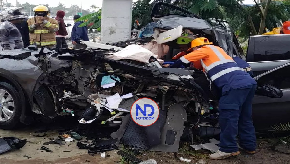 Se registra accidente de tránsito en la autopista Duarte