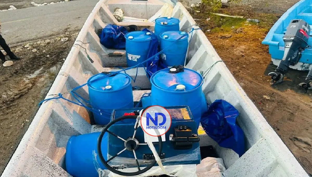 DNCD intercepta lancha con 984 paquetes de cocaína en Peravia