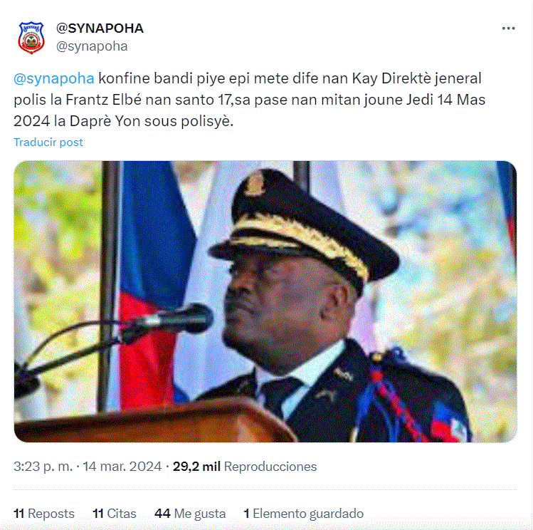 SYNAPOHA 1 Bandidos incendian residencia de jefe de la policía de Haití