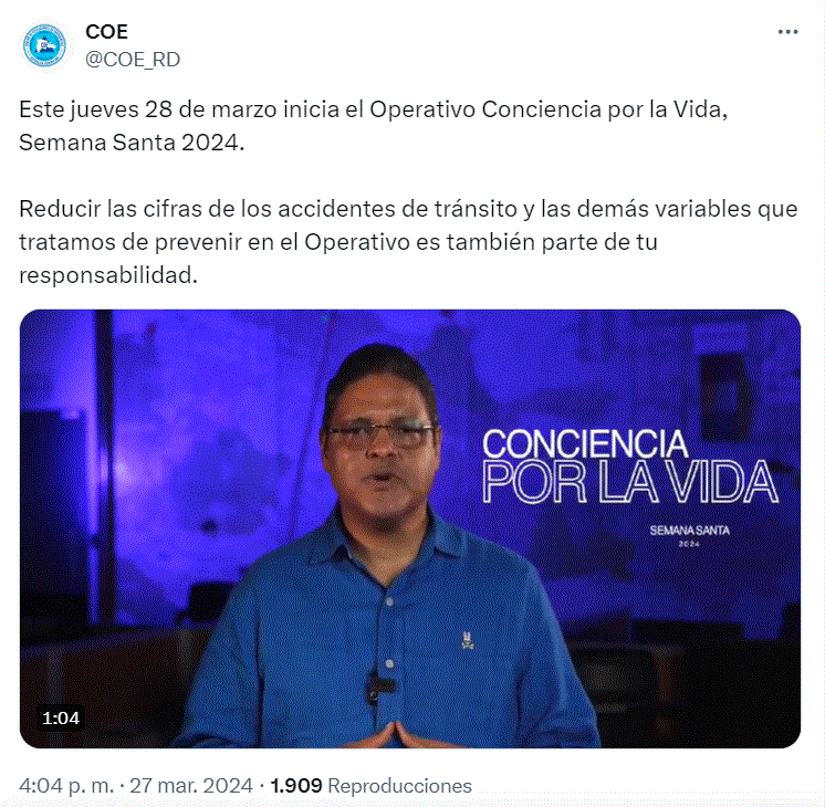TWITTER COE 6 Miles participan en el operativo Semana Santa desde mañana