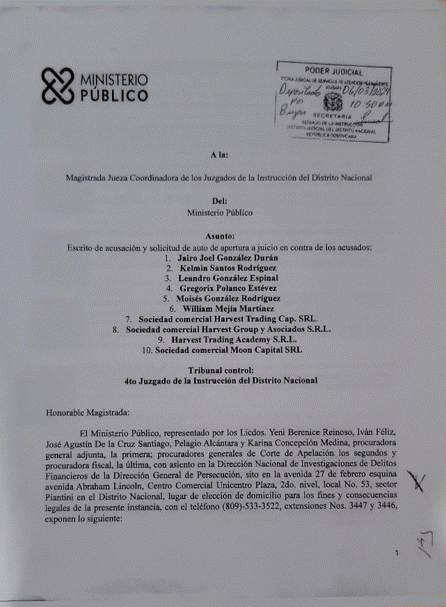 carta cripto moneda Fiscalía dominicana inicia proceso por un fraude con criptomonedas