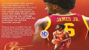 Hijo de Lebron James se declara elegible el draft de la NBA