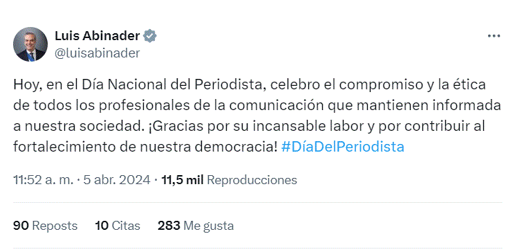 luis abinader 115 Abinader destaca el compromiso y la ética de los periodistas en su día