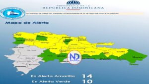Elevan a 14 las provincias en alerta amarilla por vaguada