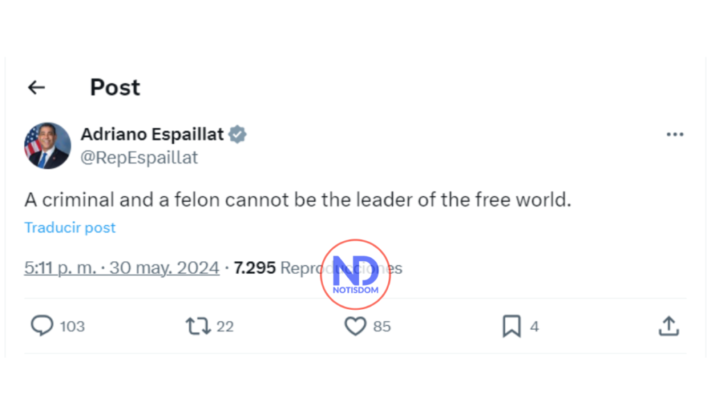 NOTISDOM FOTOS PF2024 2 Adriano Espaillat: "Un criminal y un delincuente no pueden ser el líder del mundo libre"