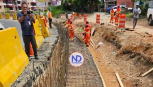 Las obras en el tránsito del km 9 de la Duarte concluirán en agosto