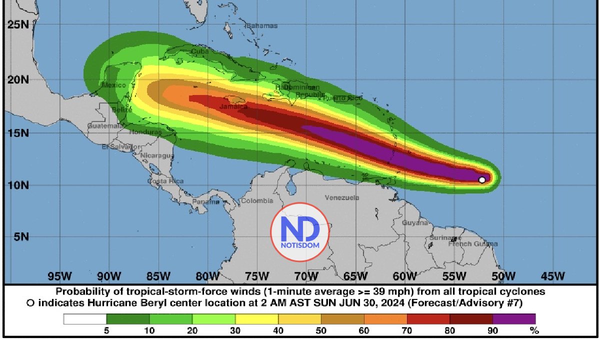 Huracán Beryl es ya categoría 4 y es extremadamente peligroso