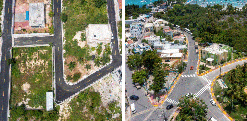 calles asfaltadas 1 Turismo entrega calles asfaltadas con reparaciones de aceras y contenes en Bayahíbe