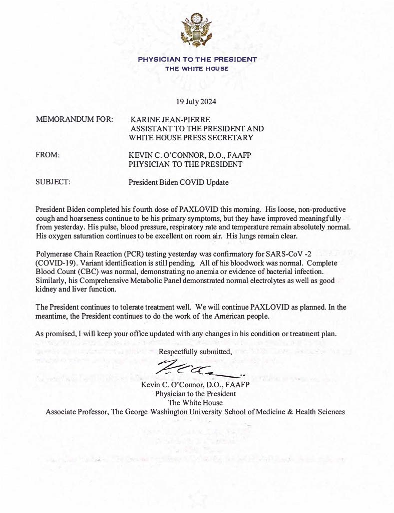 Campaña de Biden desoye las críticas; dice seguirá adelante 4 CARTA BIDEN COVID Campaña de Biden desoye las críticas; dice seguirá adelante