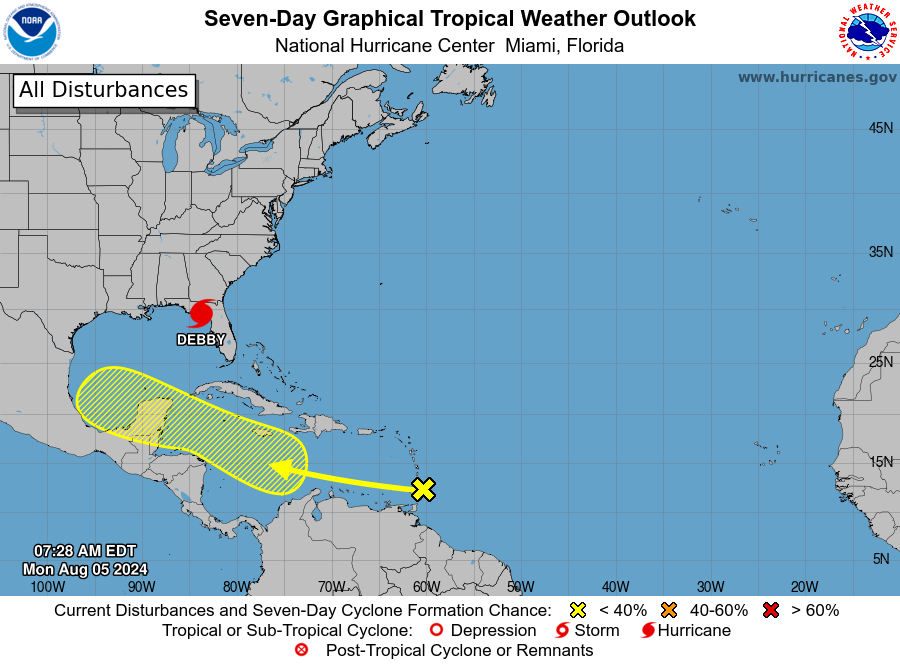 DEBBY 1 Vaguada y onda tropical incidirán sobre el país este miércoles, según Indomet