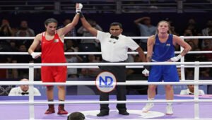 La boxeadora Khelif asegura medalla tras vencer a Lucca Anna