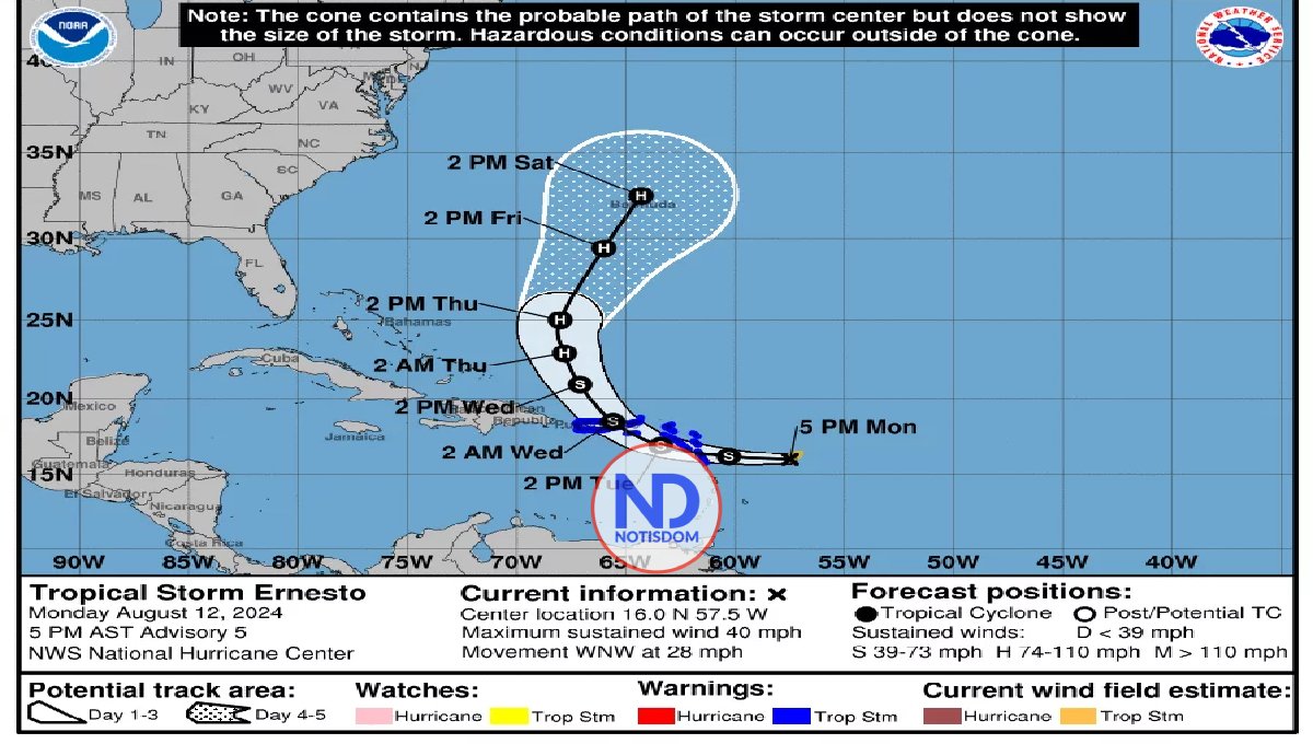 Se forma la tormenta Ernesto amenaza con fuertes lluvias y vientos a las Antillas Menores y PR