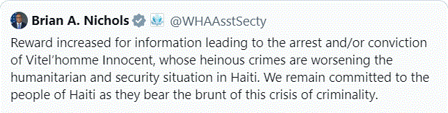 BRIAN A EE.UU. continúa búsqueda del líder pandillero haitiano, cuyos afiches se han publicado en RD