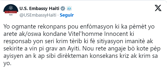 EMBASI HAITI 1 EE.UU. continúa búsqueda del líder pandillero haitiano, cuyos afiches se han publicado en RD