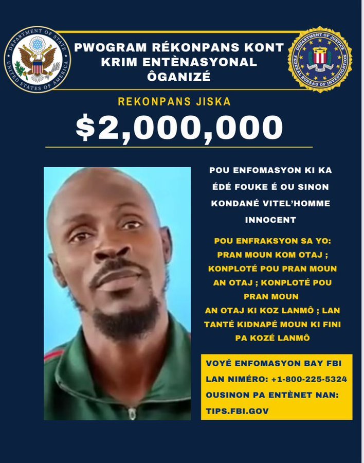 Vitel´Homme 2 1 EE.UU. continúa búsqueda del líder pandillero haitiano, cuyos afiches se han publicado en RD