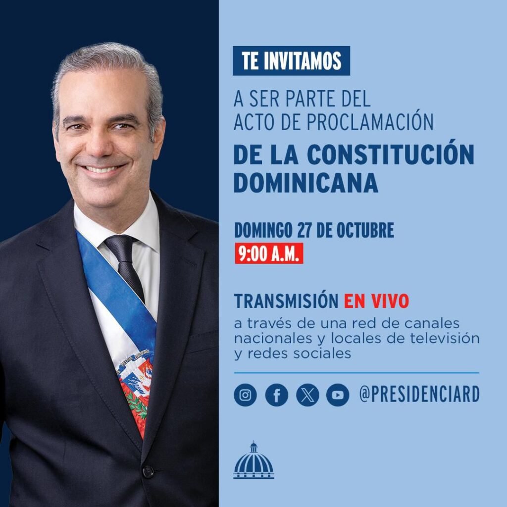 WhatsApp Image 2024 10 26 at 13.18.00 Presidente Luis Abinader invita a sintonizar acto de proclamación de la nueva Constitución