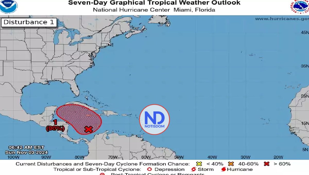 Centro Nacional de Huracanes alerta a RD y Haití por sistema de baja presión
