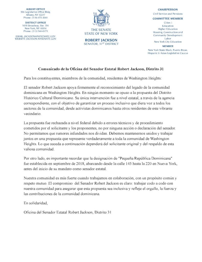 Senador Robert Jackson niega oponerse a proyecto en beneficio de comunidad dominicana 4 WhatsApp Image 2024 12 18 at 5.01.23 AM Senador Robert Jackson niega oponerse a proyecto en beneficio de comunidad dominicana
