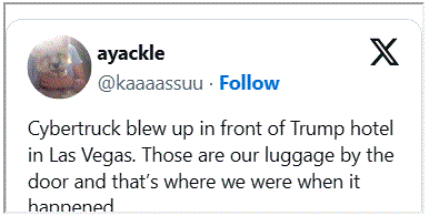 TWITTER AYACKLE Investigan como ataque terrorista explosión hotel Trump en EEUU