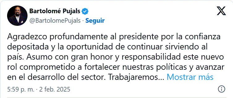 TWITTER BARTOLOME PUJALS Bartolomé Pujals, nuevo embajador de RD ante la OACI
