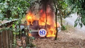 Incendian vehículo de Barrick Pueblo Viejo en la zona del El Rayo