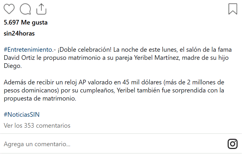David Ortiz le propone matrimonio a Yeribel en su cumpleaños 4 DAVID ORTIZ Y YANIBEL CELEBRACION TWITTER David Ortiz le propone matrimonio a Yeribel en su cumpleaños