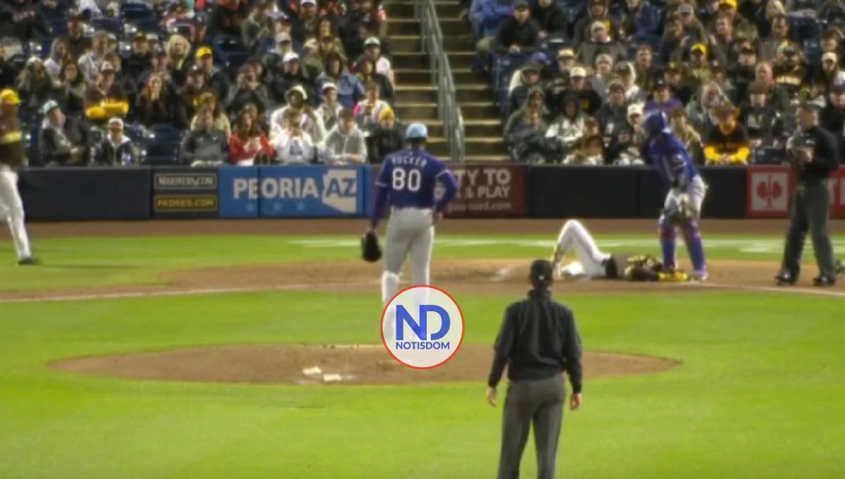 Momento en que Fernando Tatis Jr. recibe pelotazo en la cabeza