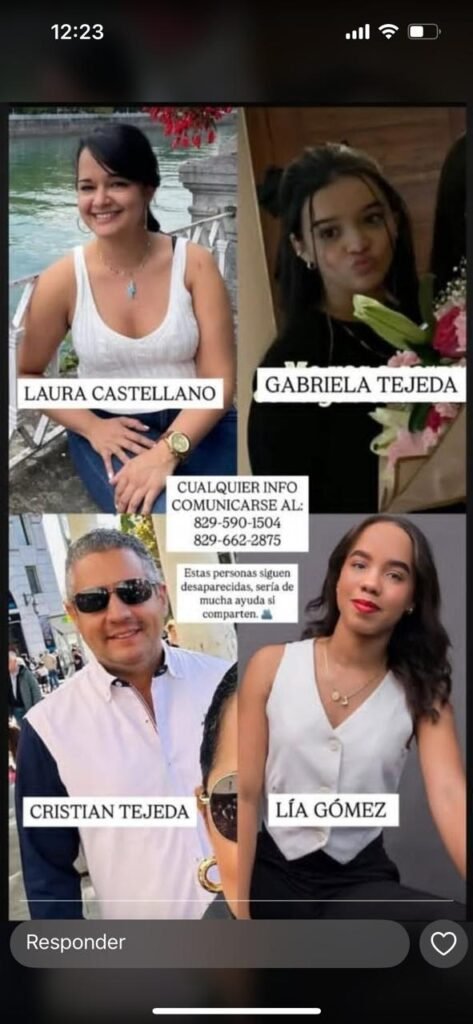 Continúan reportes de personas desaparecidas tras tragedia en discoteca Jet Set 6 LAURA GABRIELA CHRISTIAN Y LIA Continúan reportes de personas desaparecidas tras tragedia en discoteca Jet Set