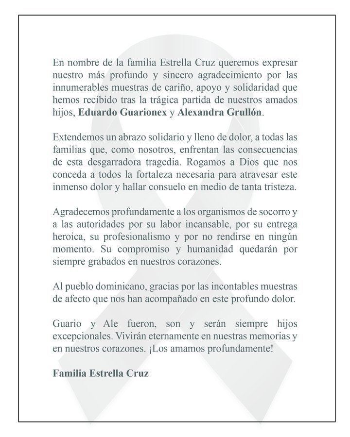 TWITTER EDUARDO ESTRELLA Eduardo Estrella agradece muestras de apoyo tras muerte de su hijo en discoteca Jet Set