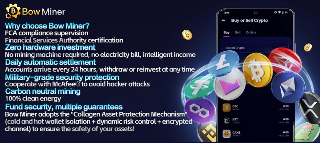 BOW MINER Ganancias de criptomonedas de nivel militar: minería segura en la nube