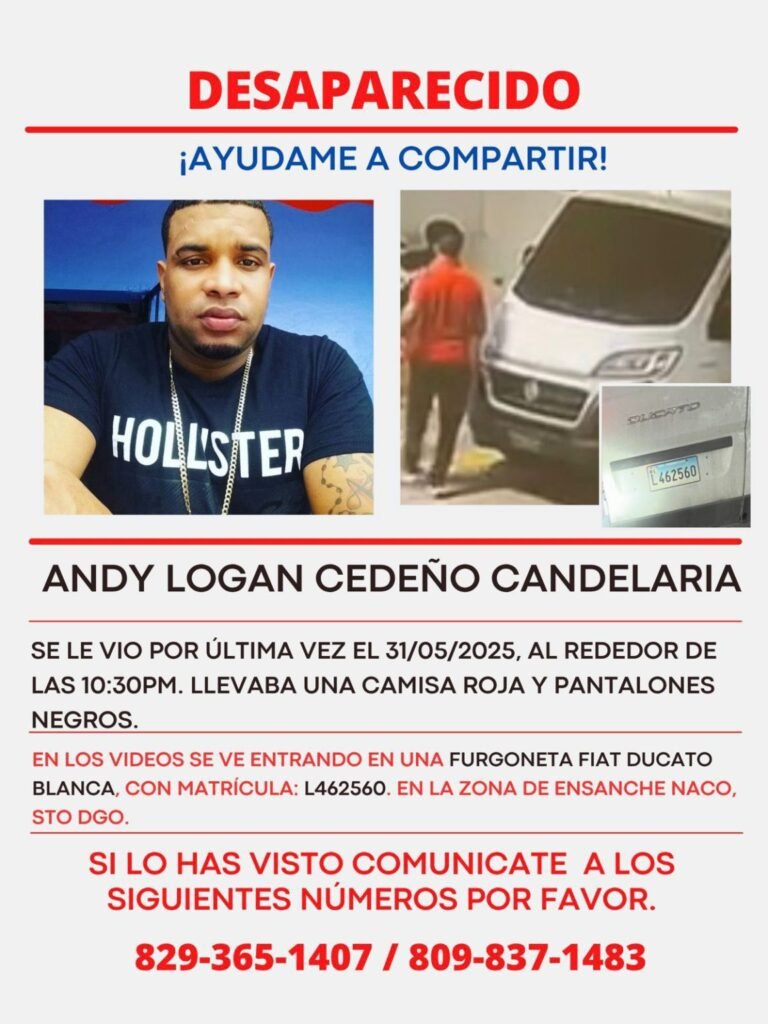 Andy Logan Cedeno 2 Familiares reportan desaparecido a Andy Logan Cedeño; llevan dos semanas en su búsqueda